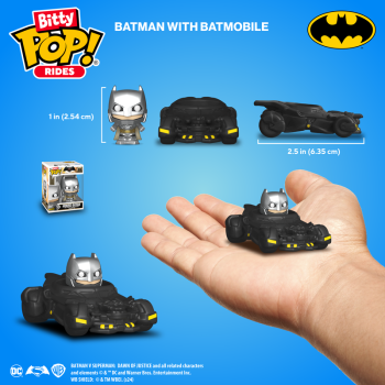 DC Comics  Bitty POP! Ride Vinyl Figur Batman with Batmobile
